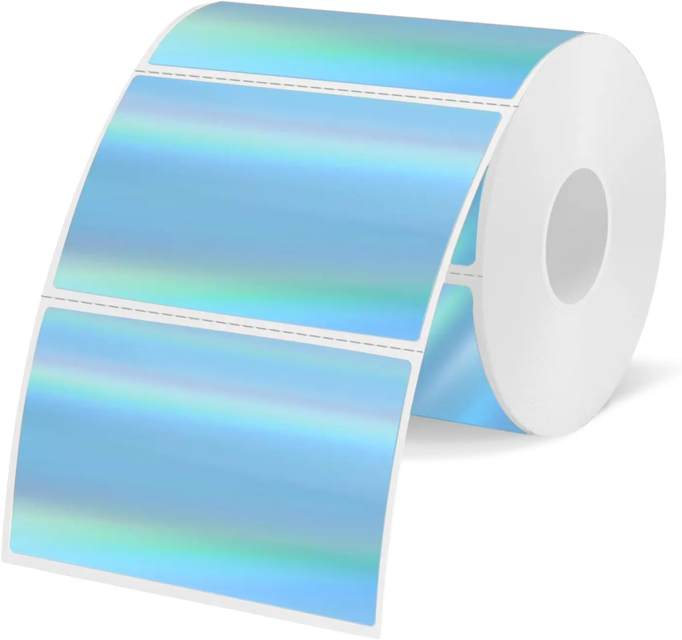 STARBOLING Rainbow Metallic Vinyl Thermal Labels, 3" x 2" blue Glitter Direct Thermal Stickers, Waterproof, 200 Labels/Roll for Shipping, Price Tags, DIY Custom Logo & Small Business Packaging