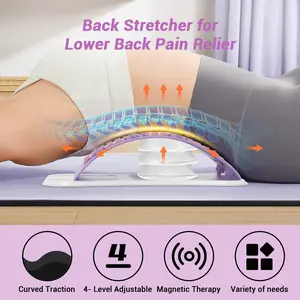 Back Stretcher 3 Level Adjustable Lumbar Back Cracker Board, Back Cracking Device, Back Massager for Scoliosis, Spine Decompression Back Stretching Device