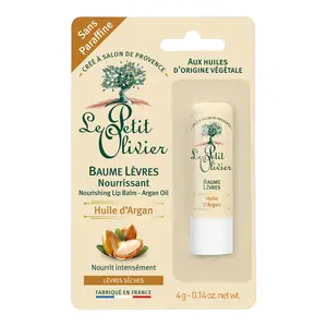 Nourishing Lip Balm Stick - Argan Oil by Le Petit Olivier for Women - 0.14 oz Lip Balm Lip Volumizer for Fuller Lips