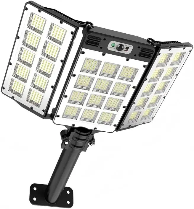 Solar Street Lights, 7000LM High Brightness Outdoor LED Flood Light with Motion Sensor & 3 Modes, Dusk to Dawn Security Wall Light IP66 Waterproof with Remote Control for Parking Lot Yard Garden Patio