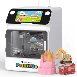 SainSmart PrintyGo 3D Printer for Kids, 600mm/s Auto Leveling Printer for Beginners with 5" Touch Screen, 1500+ Models, Child-Safe Design, Wi-Fi/App Control, Pre-Assembled for STEM Learning Gift