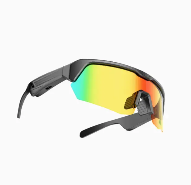 Wireless Wearable Dual Lens Smart Glasses - Modern Bluetooth Sports Sunglasses with Dual Channel Stereo Audio, USB Music Player, Anti-Fog Lens, Anti-Wind, UV Protection for Outdoor Cycling, Hiking, Sun Protection