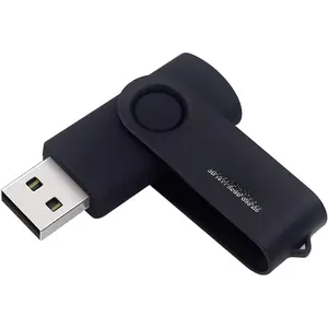 USB Flash Drive 32GB 1 Pack USB 2.0 Thumb Drive Swivel Memory Stick Data Storage Jump Drive Zip Drive Drive with Led  (Black, 32GB-1Pack)