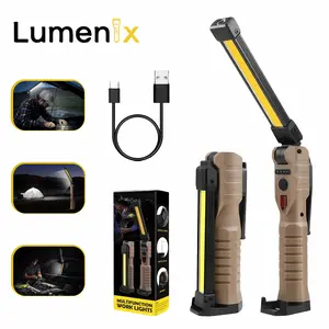 Rechargeable Flashlights, LED Work Lights with Magnetic Base & Hanging Hook, 180°Rotate, 5 Modes, Work Light Mechanic Flashlight, khaki TiktokShopSpringGlowUp