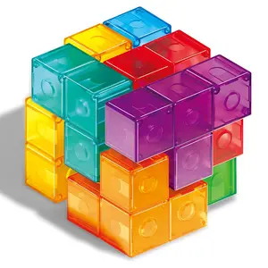 Magnetic Cube Puzzle Toy, Colorful Magnetic Cube Puzzle Toy, Educational Toy for Kids, Intelligence Development Toy