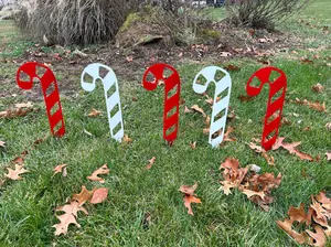 Metal Candy Cane Garden Stake - Christmas Decor for Festive Home Decorations
