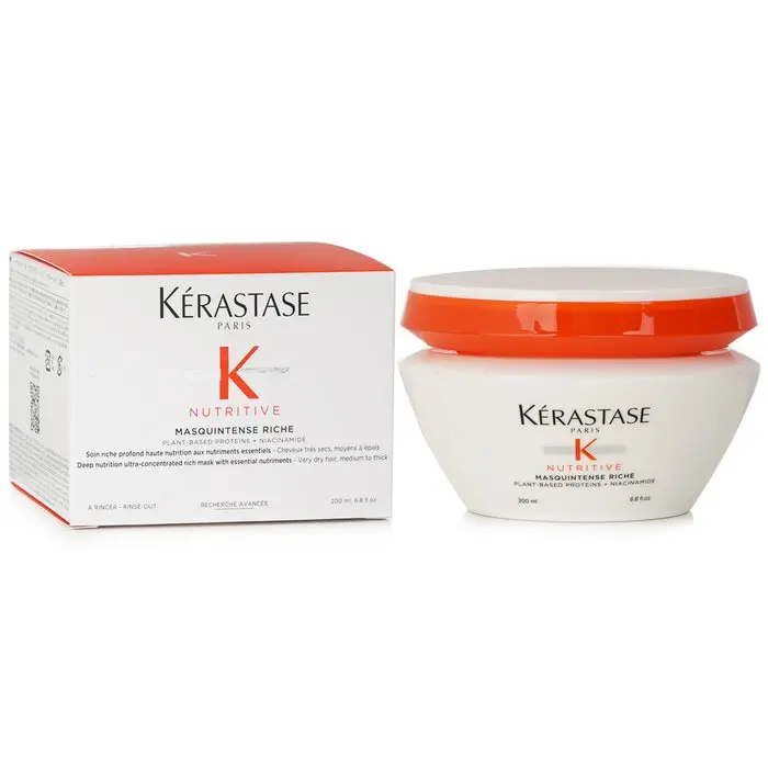 Kerastase Nutritive Masquintense Riche Haircare Mask for Curly Haircare & Natural Curls, Ultra-Concentrated with Essential Nutriments for Moisture & Glass Hair, 200ml/6.8oz, Dry