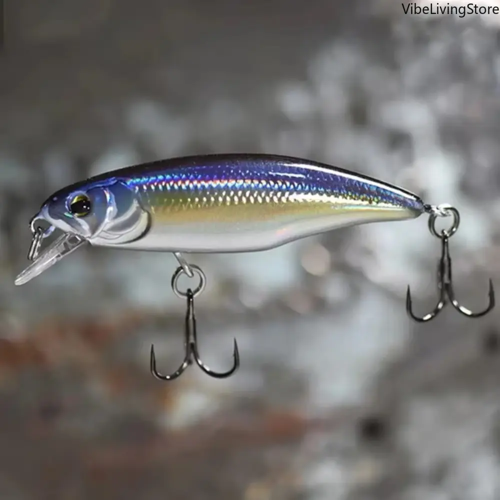 52mm 4.5g Sinking Minnow Hard Fishing Lure, Lifelike Wobbler Jerkbait for Bass, Pike Freshwater Fishing