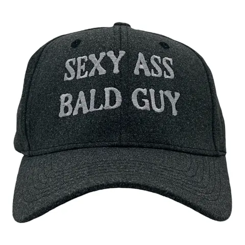 Sexy Ass Bald Guy Hat Funny Sarcastic Graphic Novelty Cap Funny Hats Funny Sarcastic  Novelty Caps for Men Black - Standard