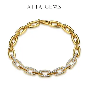 Luxurly Synthetic Moissanite Bracelet for Women Birthday Jewelry Gift Fine Jewelry B008