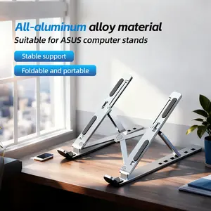 Laptop Stand, Laptop Stand Standpipe Computer Tablet Stand, 6-Angle Adjustable Aluminum Ergonomic Foldable Portable Desktop Stand, Compatible with 10-15.6-inch MacBook, iPad, HP, Dell, Lenovo