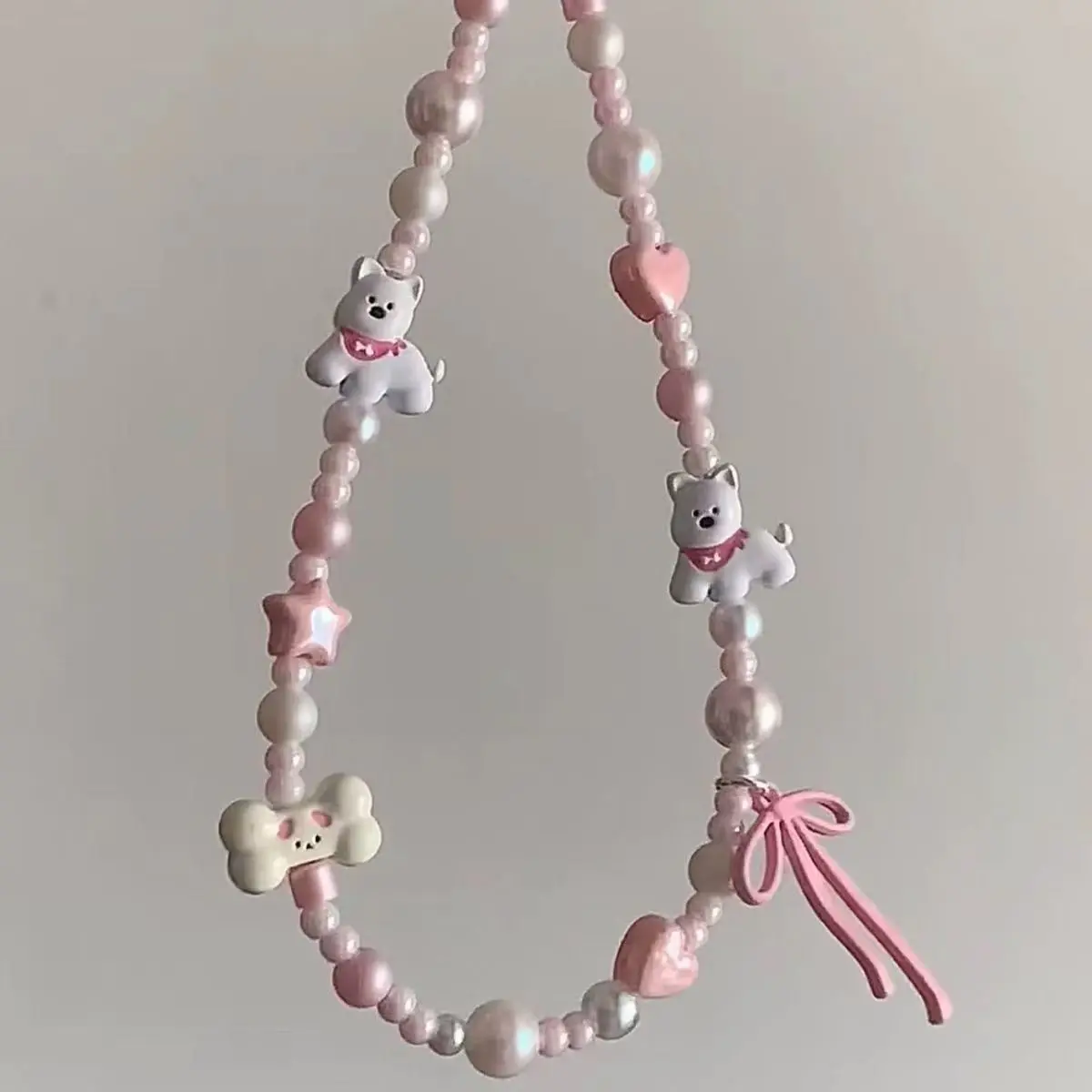 Aesthetic West Highland Dog Puppy Bowknot Ribbon Cellphone Pendant - Universal Mobile Phone Lanyard Strap, Hanging Cord for iPhone, Samsung, CCD Camera, Women's Gift Accessory