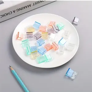 30PCS Portable Practical Transparent Paper Clips - Student Office File Page Marking Supplies