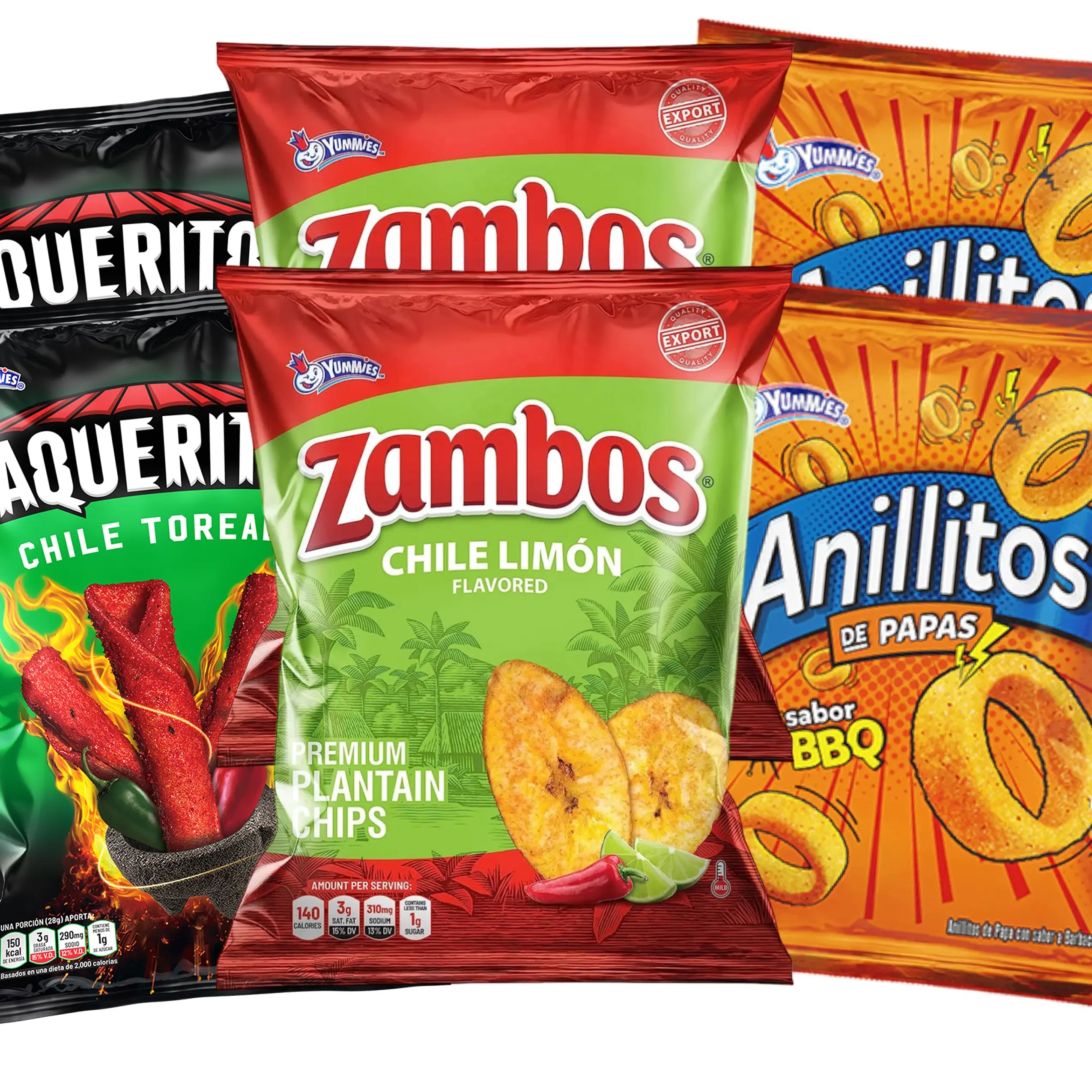 Yummies Combo 6packs Zambos , Taqueritos, Anillitos. Yummies Combo 6packs Zambos , Taqueritos, Anillitos.
