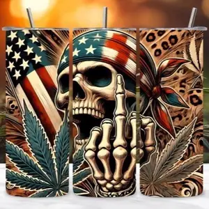 Skull | 20oz Skinny sublimation tumbler transfer print out (TRANSFER ONLY, NOT A FINISHED TUMBLER)