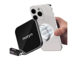 Nusyn NSP33 2TB Magnetic Portable SSD, Up to 2000MB/s, USB-C, USB 3.2 Gen 2x2, Aluminum+Glass Housing, Supports iPhone 15/16/17 Pro & Pro Max ProRes HDR Recording, Compatible with Tablets, Computers, Smartphones, PC - Black