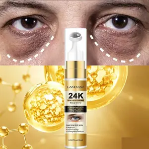 LANEMAY 24K Gold Firming Eye Cream Under Eye Brightener, Under Eye Care 15ml, Niacinamide for brightening, Coffee extract for reducing puffiness, Vitamin E for nourishing, Firms eye skin, suitable for late sleepers/mature skin
