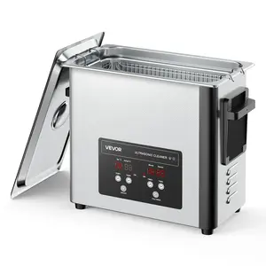 VEVOR 6L Ultrasonic Cleaner, Professional Ultrasonic Cleaner Machine with Cleaning Basket & Digital Display, 120W Stainless Steel 40kHz Cleaning Machine for Watches, Razors, Jewelry, Coins and More