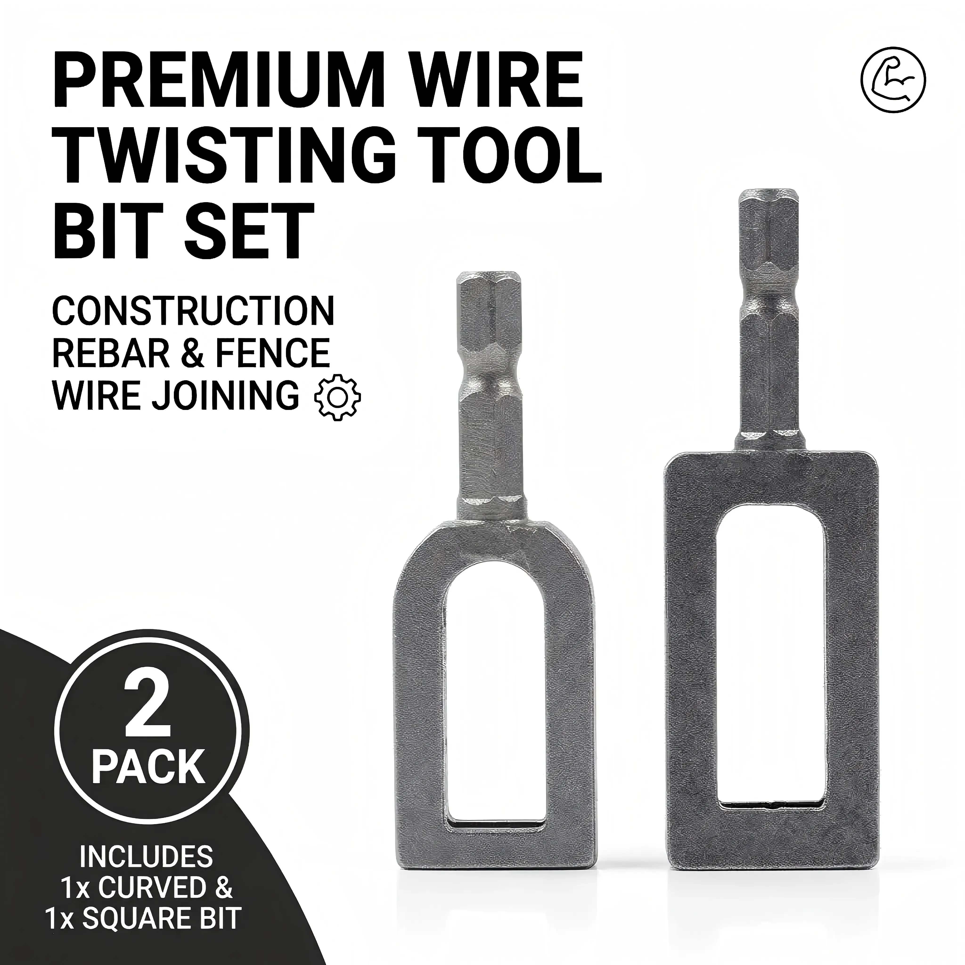 【PIPA】2-Pack #9 & #11 Drill Wire Twister Tool Bit Set, 1/4" Hex Shank Wire Knotter for Rebar, Fence, Fast Tying Tool Compatible with Most Power Drills