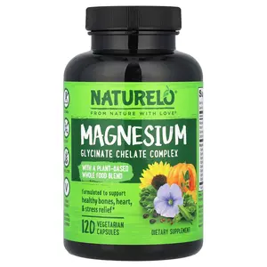 NATURELO Magnesium Glycinate Chelate Complex, 120 Vegetarian Capsules
