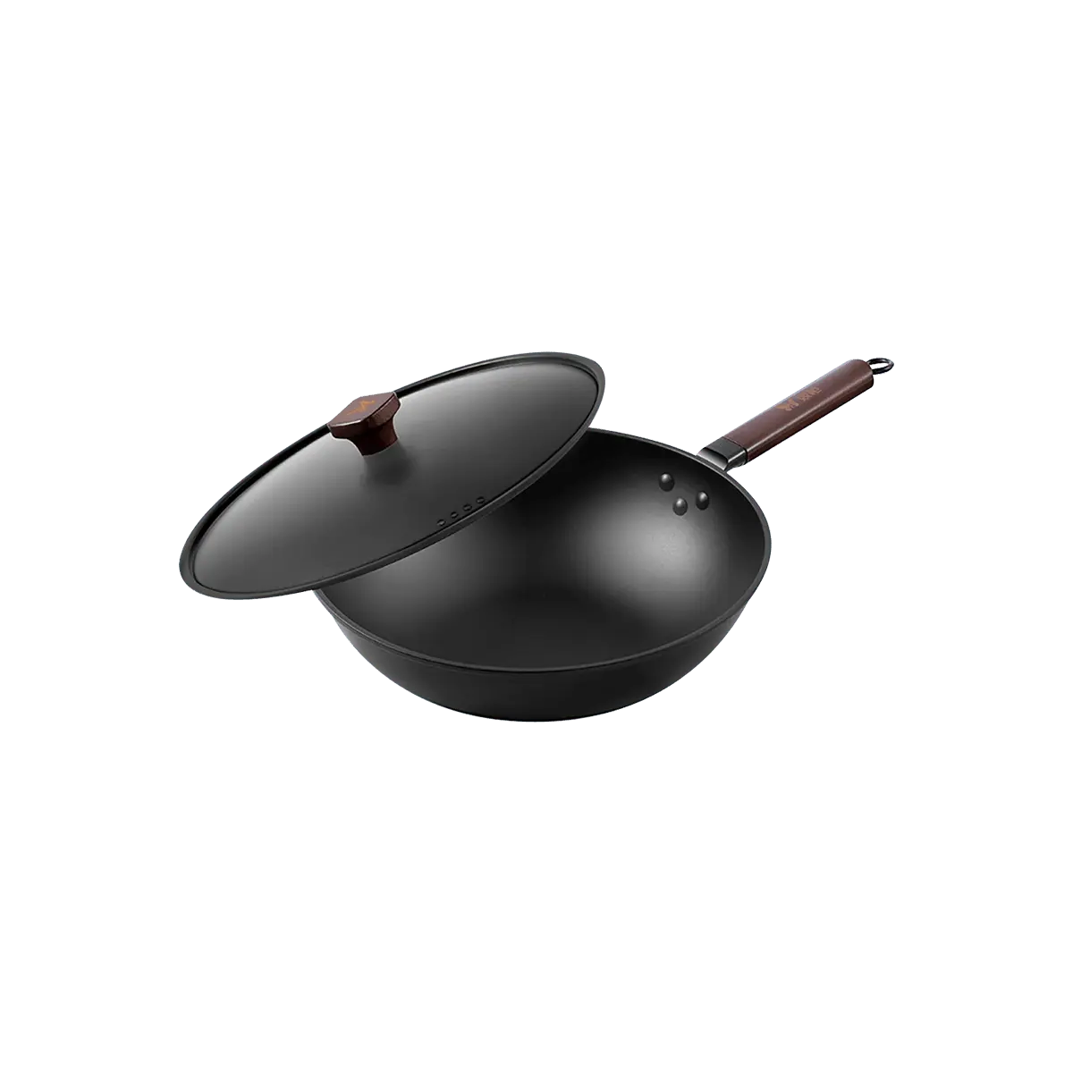 SUNCHA Chinese Iron Wok w/ Lid