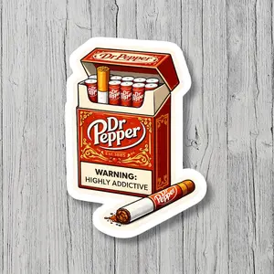 Dr Pepper Pack Sticker  Kiss-Cut Vinyl Decal, Soda Parody
