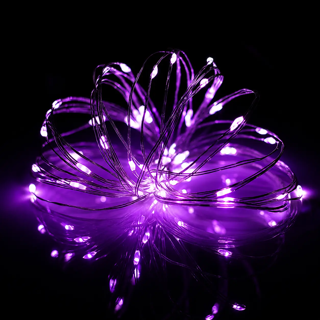Perfect Holiday Fairy String Lights Twinkling Ambient Lighting Battery Operated 30 LED Microdot Copper Wire 10FT - Purple