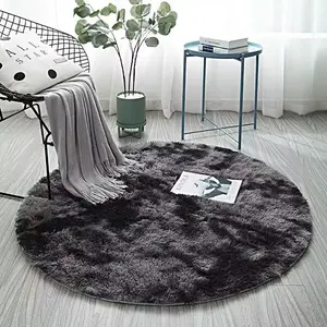 Pink Fluffy Round Rug｜Ultra Soft Plush Carpet for Bedroom & Living Room | Cozy Aesthetic Decor