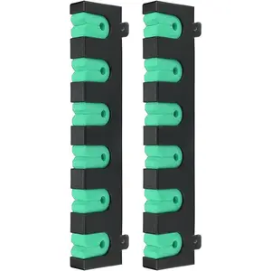Fishing Rod Rack Holders Wall-Mounted Fishing Pole Holder & Rack, Fishing Pole Holders for Garage & Boat 6-Rod Storage Racks(Horizontal Green, 1 Pair)