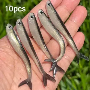 5pcs Bionic Fish Lures Dual Color Reusable Fishing Baits, Easy Catch Bass and Crappie, Model Xinghao, No Ca Prop 65 Warning