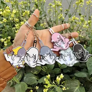 Pure Acrylic Cat Keychain, Ordinary Cat Design, Durable Material, Perfect Gift for Pet Lovers, Stylish Accessory for Keys, Cute Charms Keychain, Trendy Cute Keychain