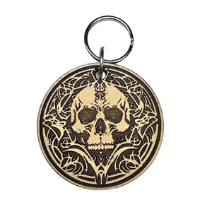 Cursed - wood laminate keychain with stainless steel hardware