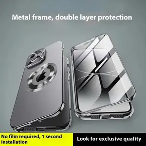 Mobile Phone Case - Premium Plastic frame,  Double-Sided Full Cover,  Anti-Drop Protection, Suitable for iP 12,  Protector Smartphone Cellphone Casing Shockproof phone cases screen protector Protective iphone 16 case Fathersdaygift Tempered Glass Top