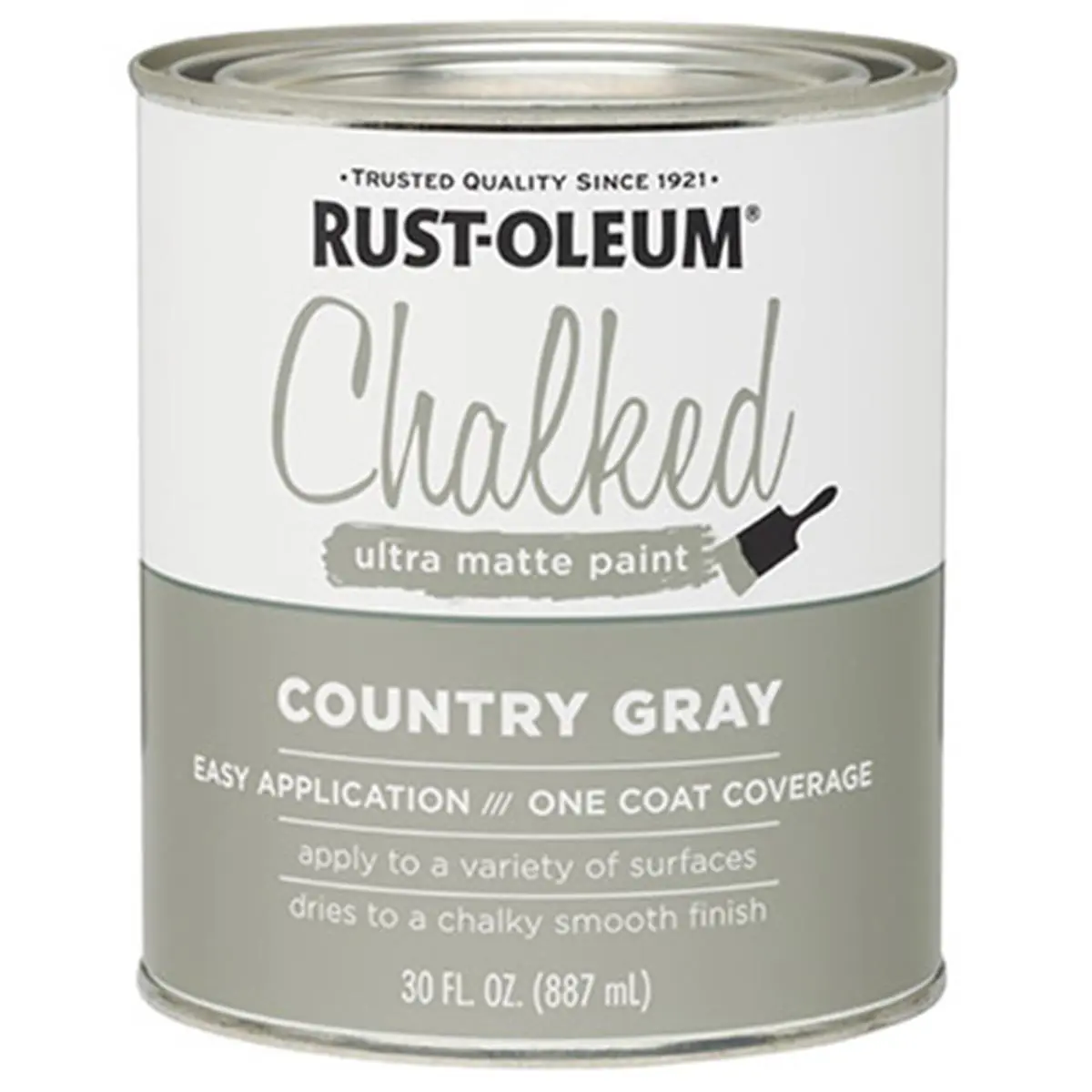 Rust-Oleum 285141 Gray Chalked Automotive & Motorcycle Paint Care Paint, 30 oz, 1-Coat Coverage, 150 sq. ft. Coverage Area, 30 Minutes Dry Time, Excellent Adhesion, Ultra Matte Sheen, Low Odor
