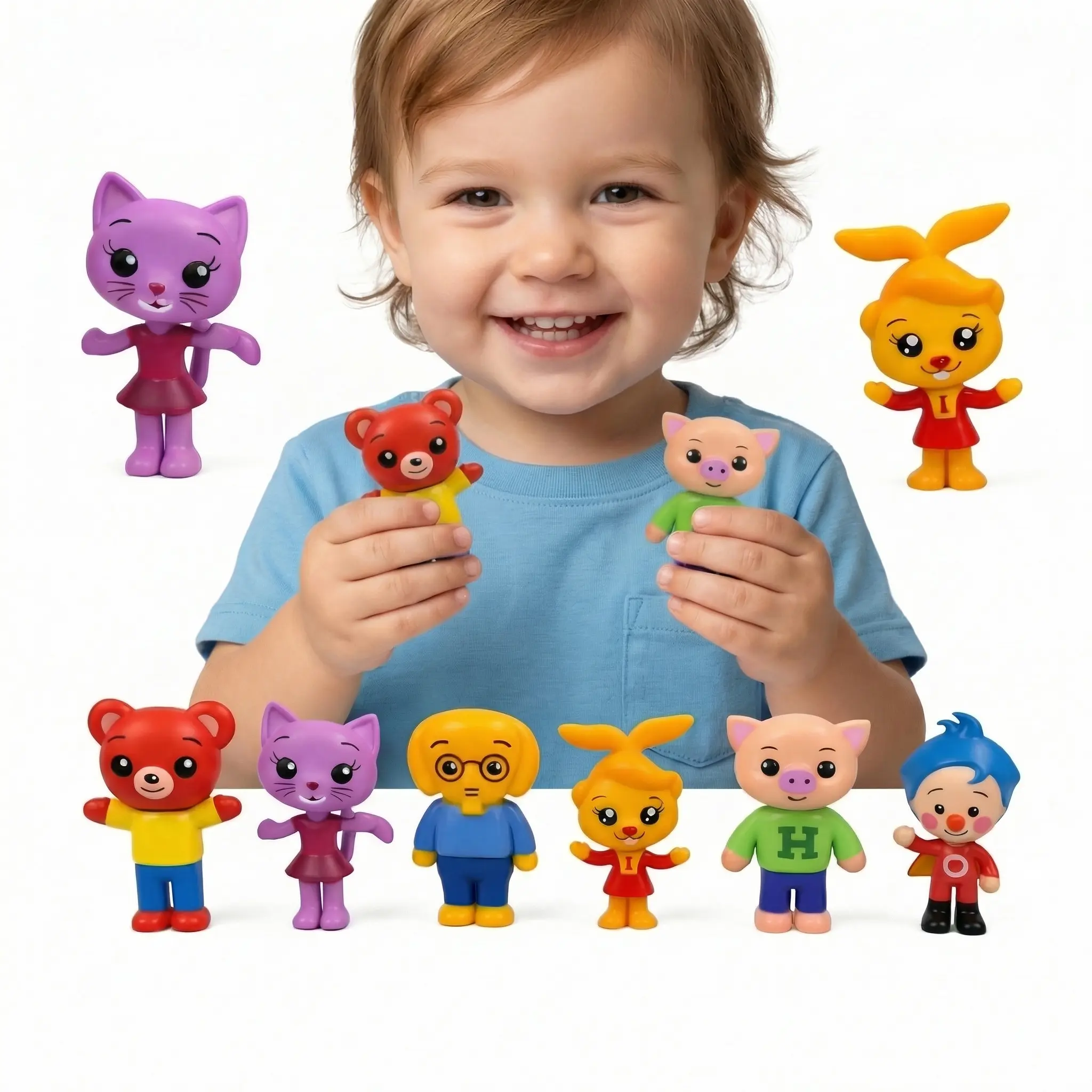 6 PCS Mini PVC Soft Vinyl Cartoon Action Figures Set - Cute Clown & Animal Friends Collectible Model Dolls, Kids Birthday Party Favors, Best-Selling Toy Accessories for Boys & Girls, Soft Vinyl Figure, Collectible Figure Vinyl