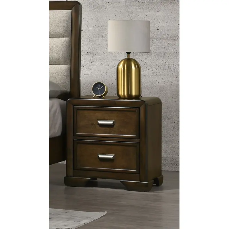 Contemporary Style 1pc 2-Drawer Nightstand Dark Brown Finish Wooden Home Bedroom Furniture