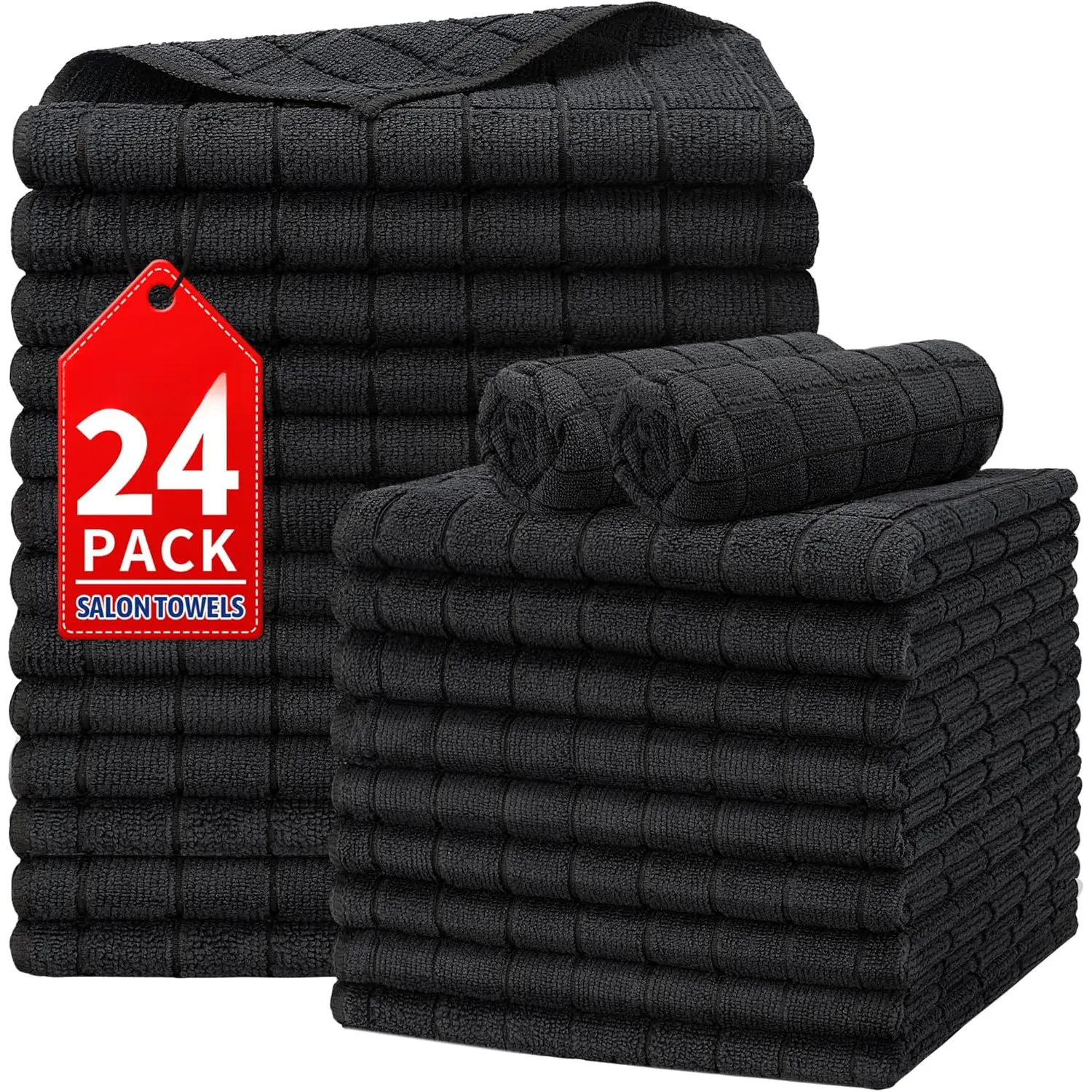Salon Towels 24 Pack, Microfiber Hand Towels for Bathroom, 16 x 27 Inches Quick Dry Hair Towel, Lint Free Towels for ,Yoga, Gym, Bath & Home Beauty Care (Not Bleach Proof)