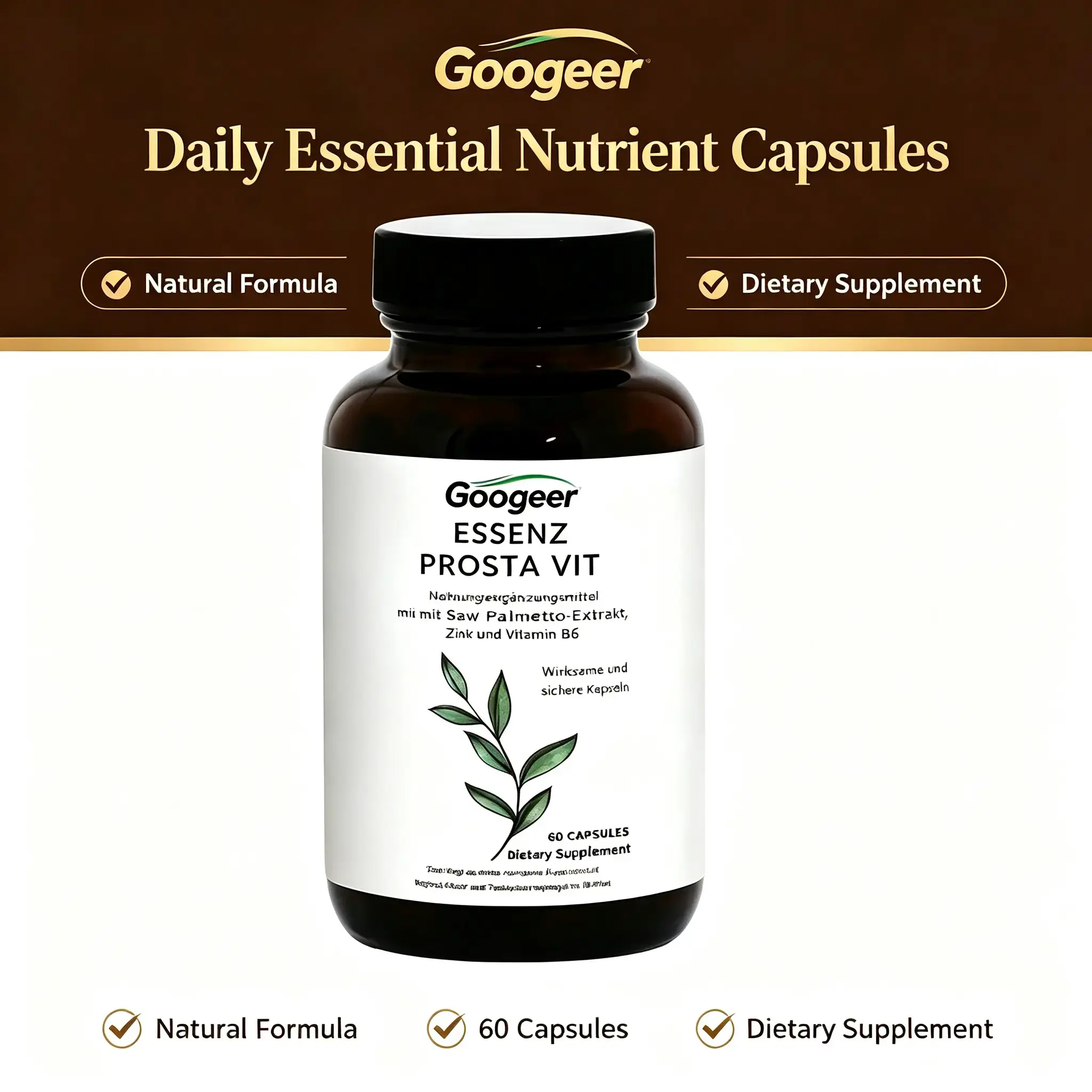 Men's Daily Vitality Support Capsules | With Zinc & Vitamin B6 | Vegan Dietary Supplement | 60 Capsules #SummerWins #DealsForYouDays.