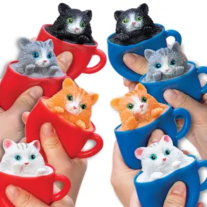 Schylling Pop & Play Collectible Surprise Toys – Kitties, Pups, Squirrels, Dinos & Unicorns | Squeezy & Pop-in-a-Cup Fun for Kids