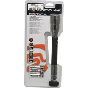 Streamlight White LED Flashlight Bulb - 270 Lumens, Industrial-Tactical Flashlights, Black Aluminum Body, 3 AA Batteries Included, Model 51038