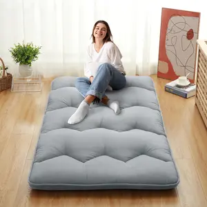 GARVEE Foldable Japanese Floor Mattress - Versatile Tatami Mat for Queen, Full, and Twin Sizes, Ideal as Futon, Camping, or Couch Mattress Pad in Stylish Dark Grey Design