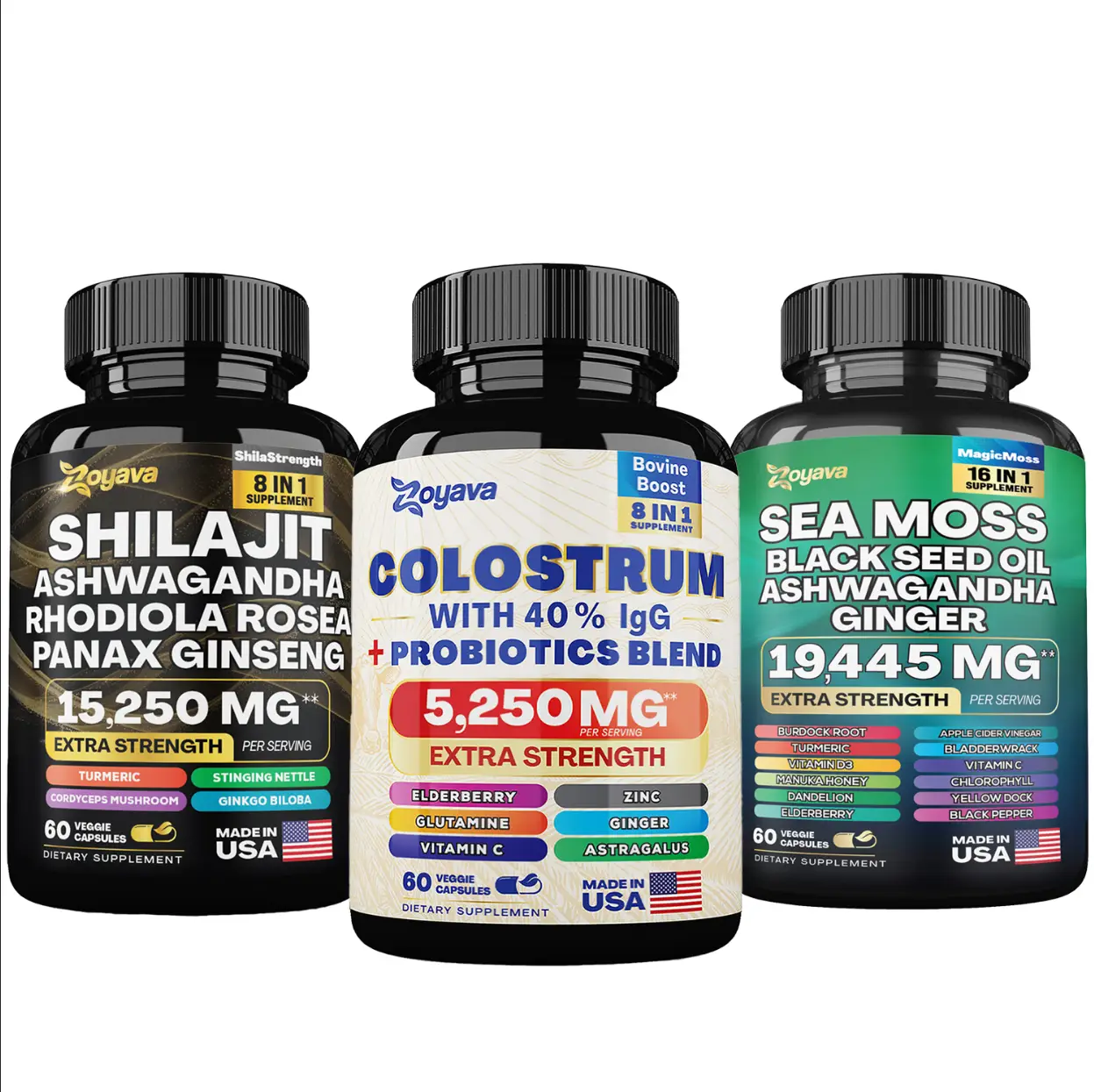 Complete Vitality Trio: Sea Moss, Colostrum & Shilajit Superblend -Highly Potent...