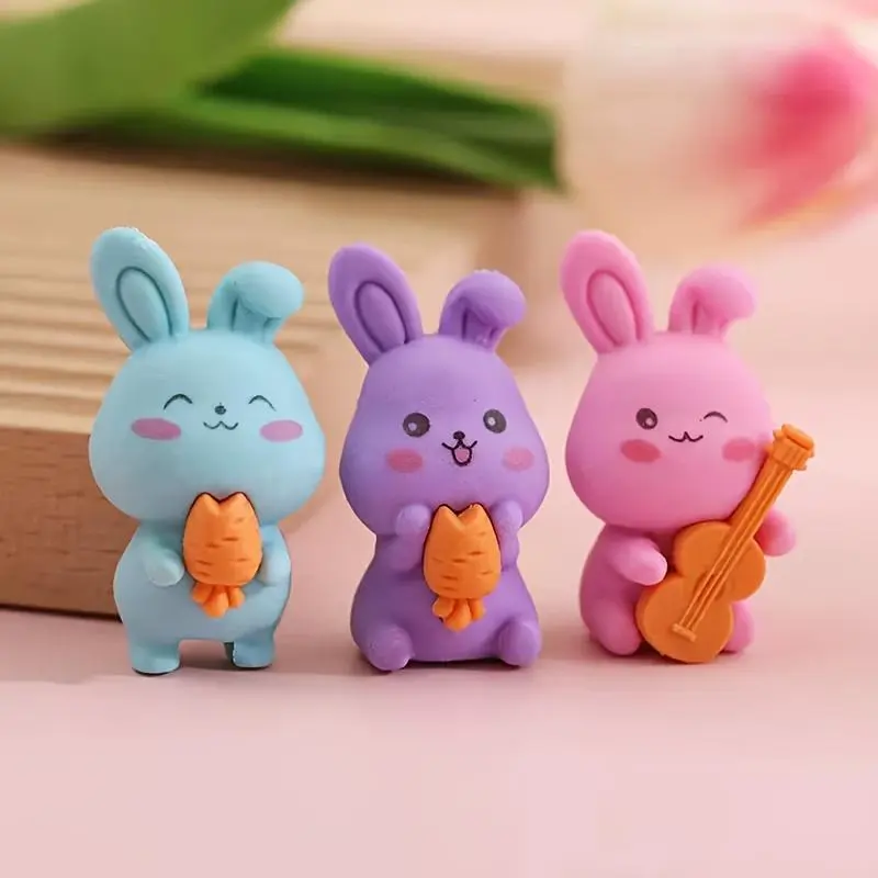 Cute Cat Erasers Set, 1/6/12 Pieces, Ideal Learning Companion, Fun Design, Perfect for Kids, Office Supplies, Stationery Accessories