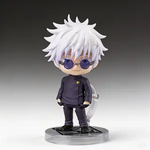 2205# Satoru Gojo Inspired Q-Version JJK Figure, 10cm Jujutsu Kaisen Chibi Action Figure, Cute Mini Collectible Model Toy with Sunglasses, Boxed Anime Fan Gift, Jjk Figures, Jujutsu Kaisen Figures