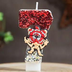 Devil Monster Birthday Candles, Silver Color Glitter Party Decorations, Standout Ornaments, Memorable Birthday Celebration, Perfect Gift for Best Friends and Couples, Holiday Present Choice, Party Atmosphere