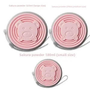 Supply of silicone folding cups for outdoor travel, telescopic cups with three capacities, portable design, suitable as a gift cup