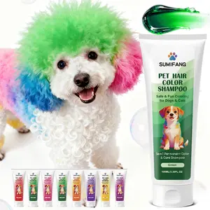 Pet Dye Shampoo Half-Permanent, Safe Gentle for Dogs & Cats, Poodle, Plant-Based Pet Dye, No Residue, Pressure-Free, Half-Permanent Coloring