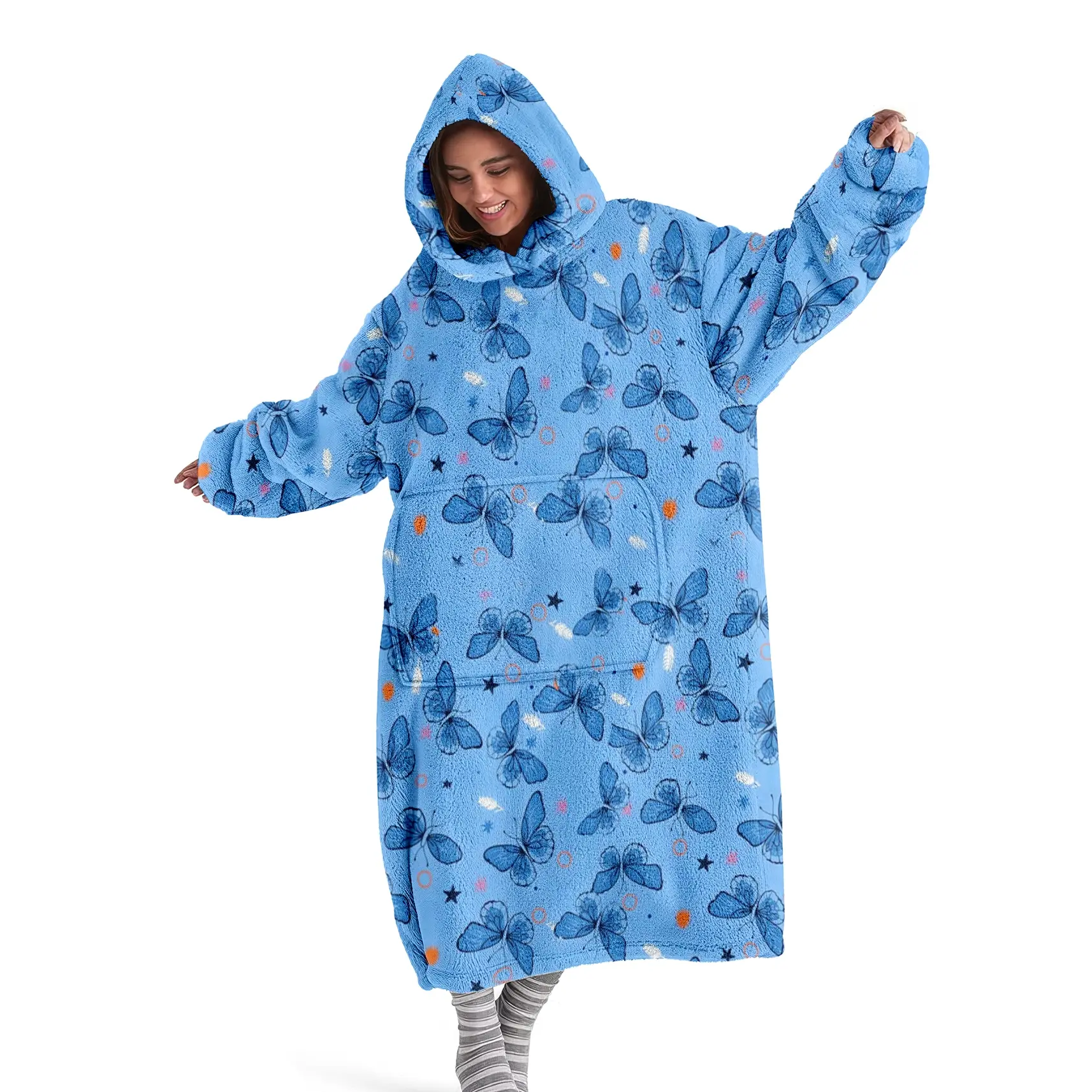 hoodie blanket，Wearable Blanket，Hooded Blanket, Wearable Butterfly Hoodie Blanket, Modern Style, Soft Comfort, Warm, Large Pocket, Perfect Gift for Girlfriend, Mom, Women，Christmas Gift,Valentine's Day gift