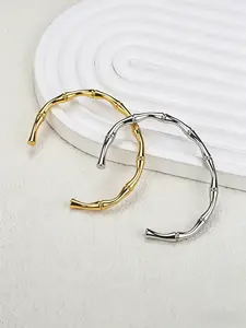 Adjustable Stainless Steel Bangle Bracelet, Plating, Hypoallergenic, Waterproof, Unisex Jewelry Gift Idea