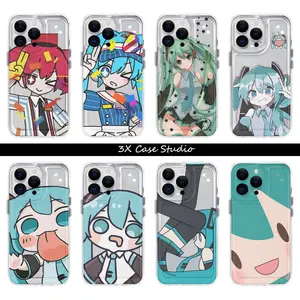 Lovely H-Hatsunes Kawaii M-Miku Transparent Phone Case For iPhone 17 16 15 14 13 12 Pro Max Plus Anti Fall Birthday And Holiday Gifts Case Cover